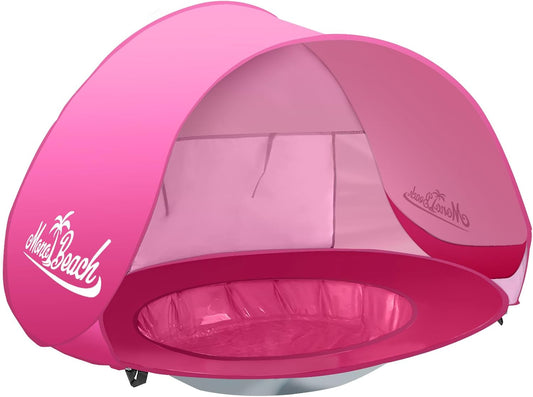 Monobeach Baby Beach Tent Pop Up Portable Shade Pool UPF50+ UV Protection (Pink)