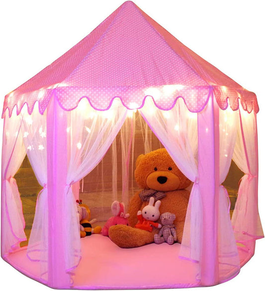 Monobeach Princess Tent Girls with Star Lights Toy for Children Indoor and Outdoor Games