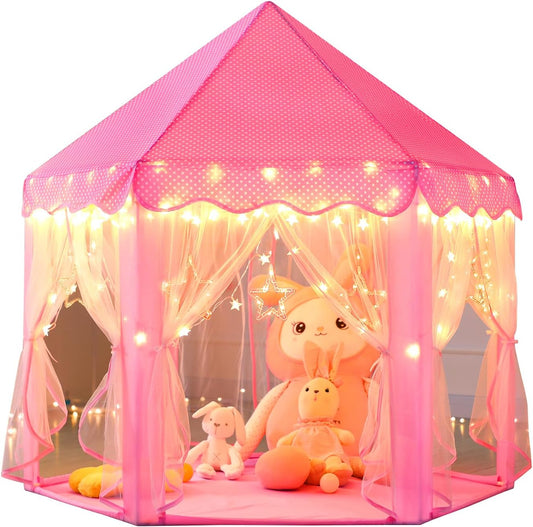 Monobeach Princess Castle Play Tent for Girls with Star Lights for Indoor and Outdoor Play