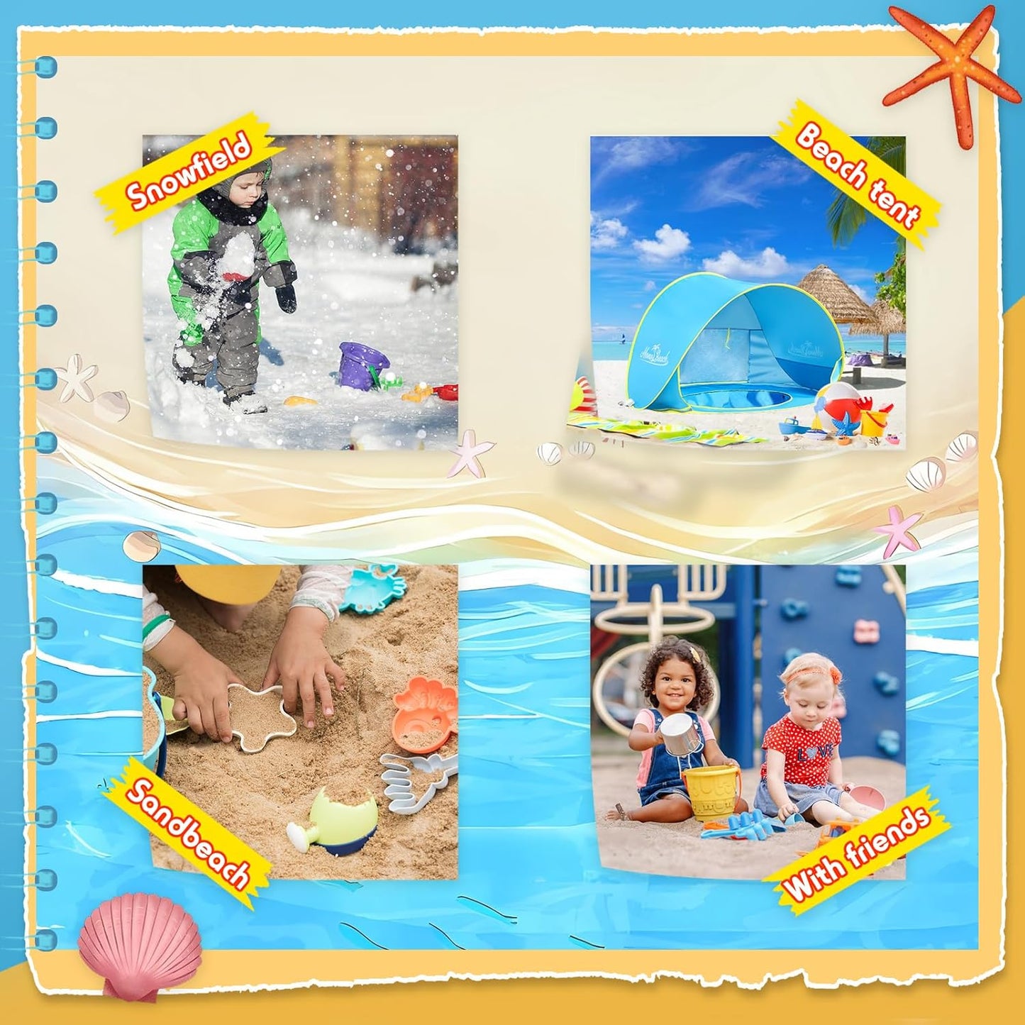 Monobeach Baby Beach Tent Pop Up Portable Shade Pool UV Protection Sun Shelter for Infant