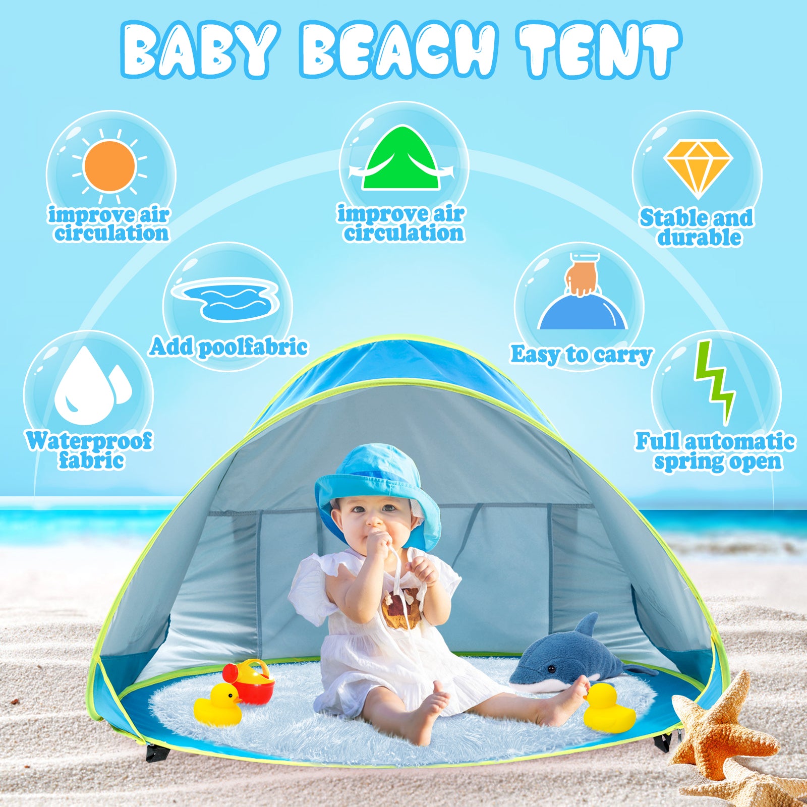 HELLO SUMMER BABY POOL WITH TENT