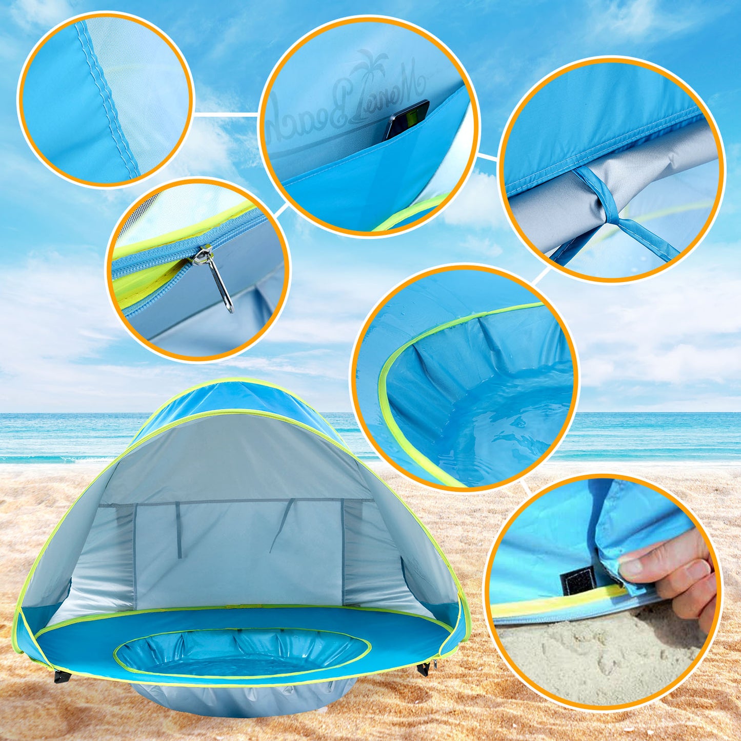 Monobeach Baby Beach Pop Up Pool Tent