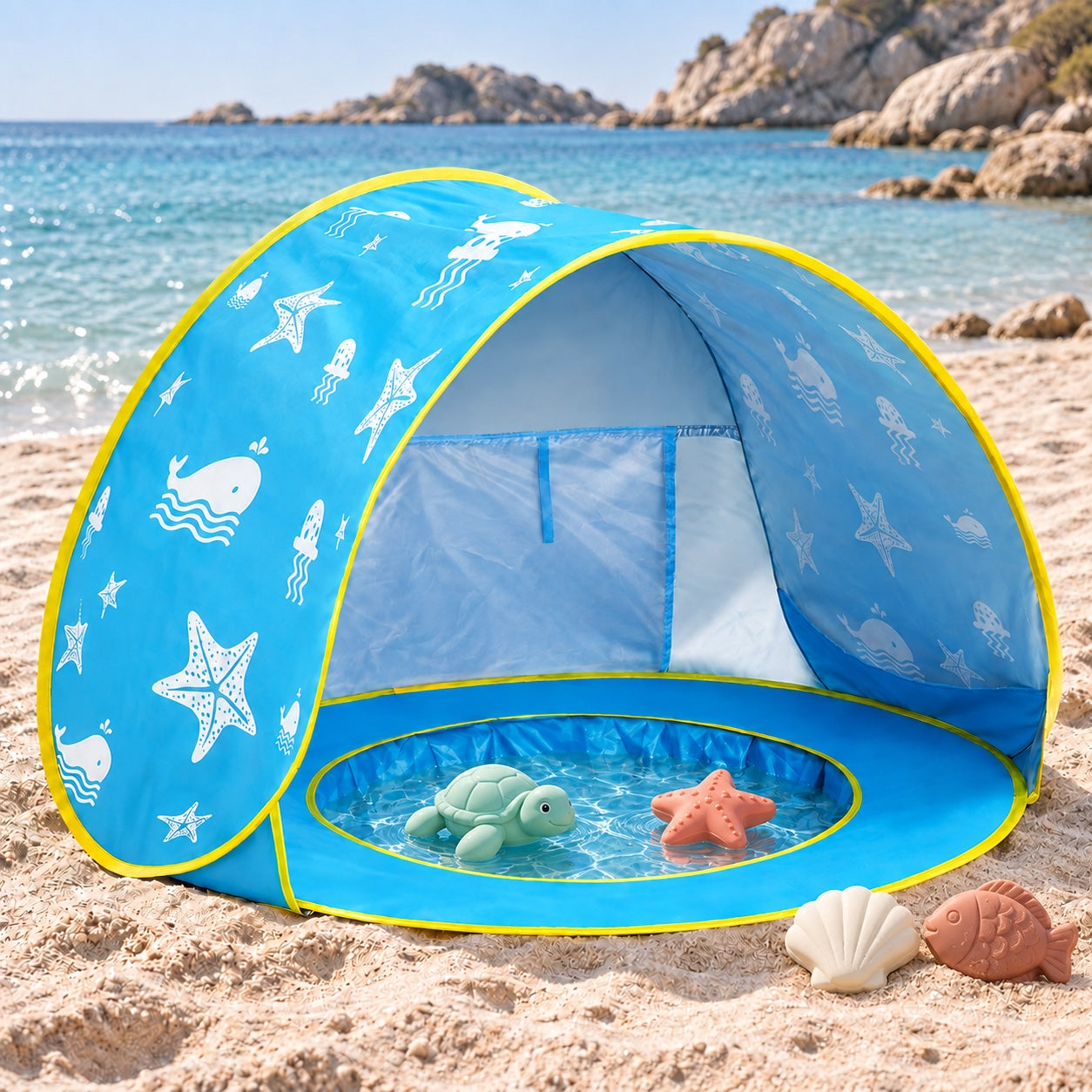 Ocean Baby Beach Tent, Ocean print